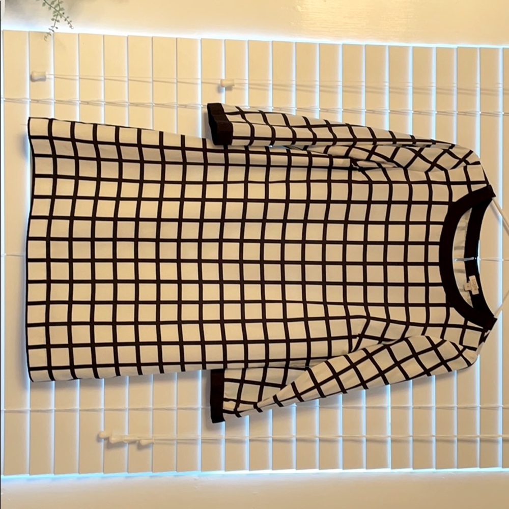 J.Crew black and White block print dress